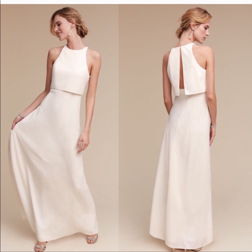 BHLDN Jill Stuart Iva Maxi Crepe Gown - Picture 1 of 11